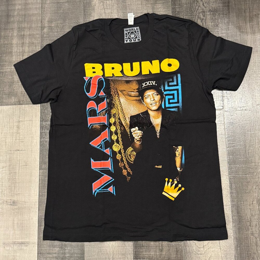 Bruno Mars Black Tour T Shirt 24K Magic Tour Adult XL